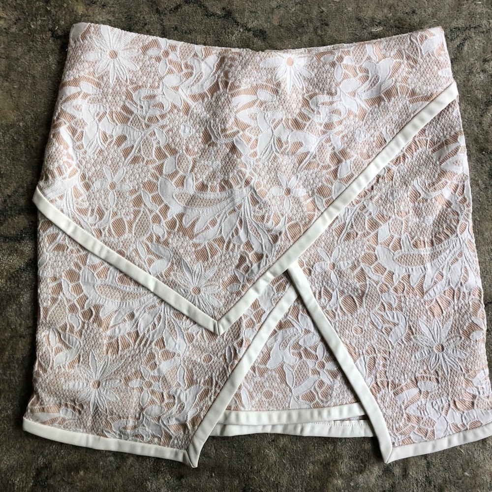 English Rose lace asymmetrical skirt